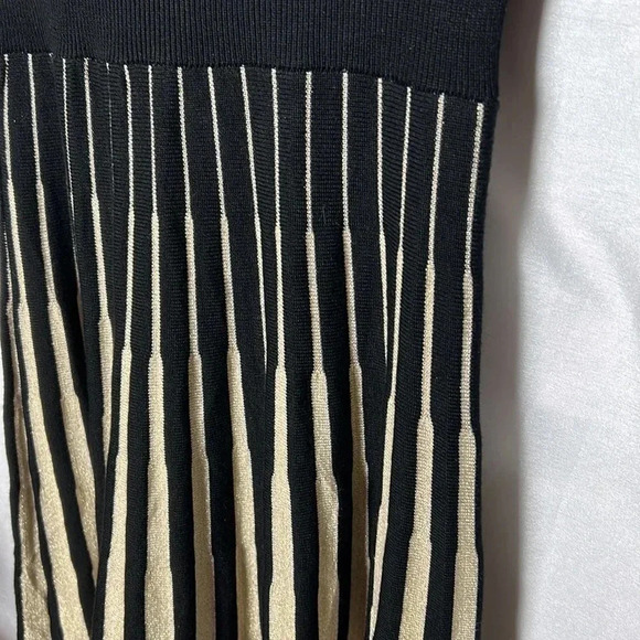 Vtg BCX  sweater dress women SM P. fit& flare,striped metallic,pleats,80s vibe - Picture 7 of 10